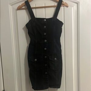 Black Denim Button-Down Dress